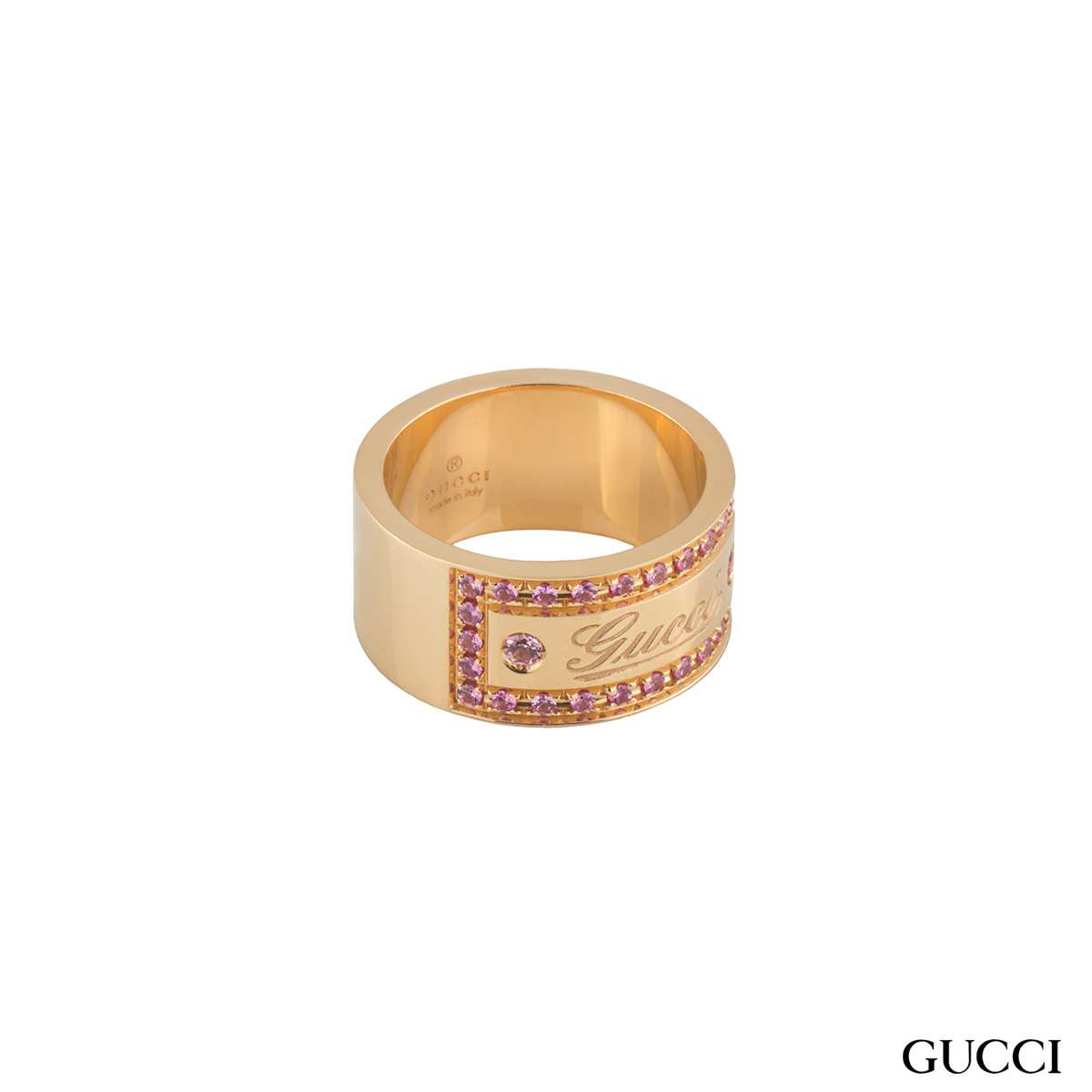 Gucci Rose Gold Pink Spinel Band Ring